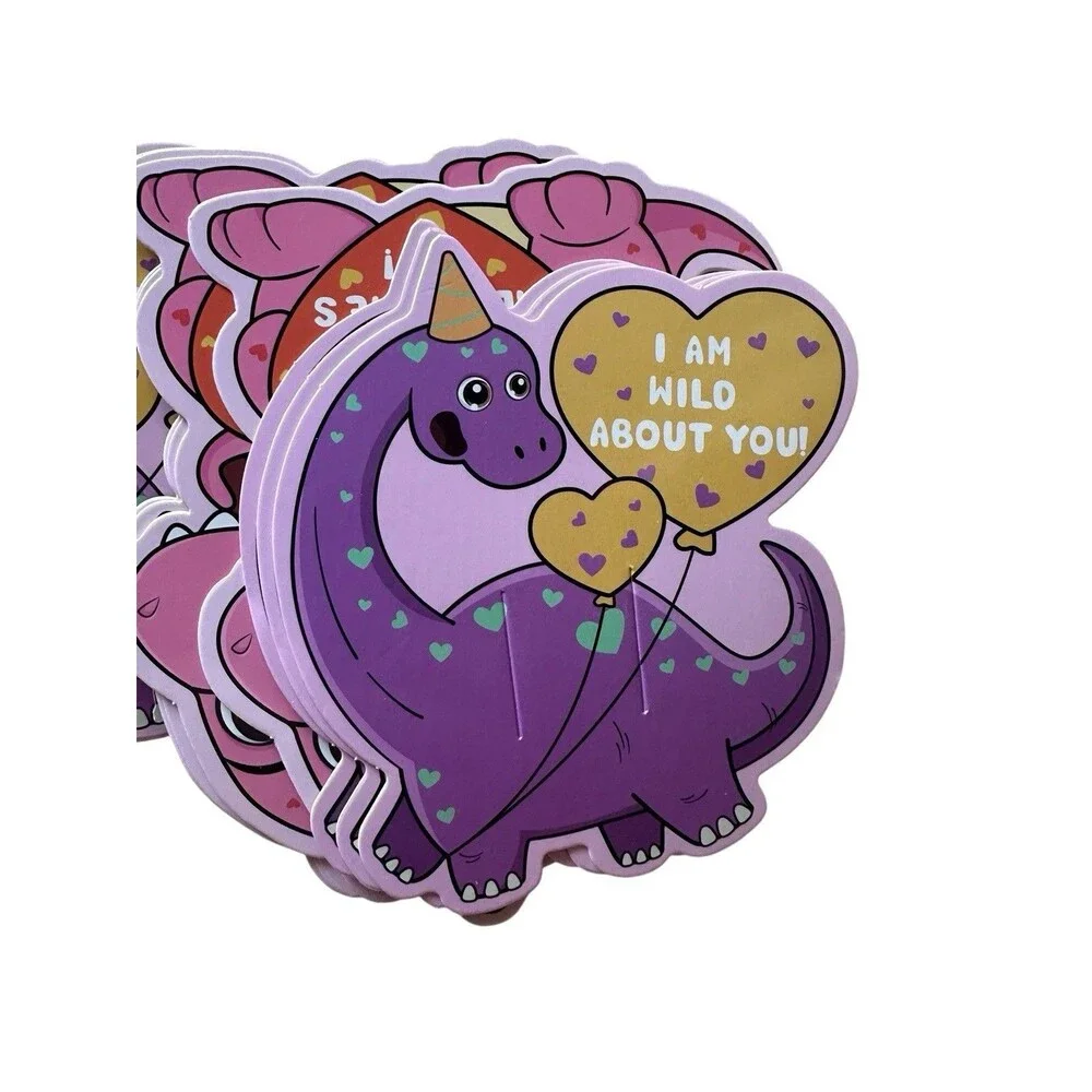 Valentine's Day Dinosaur Card Set 36 Cards w/ 36 Slap Bracelets